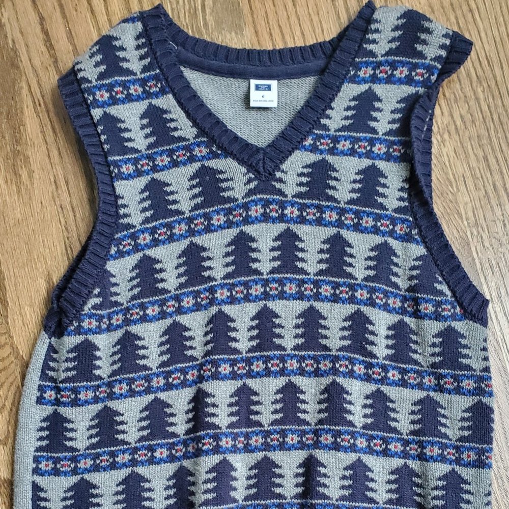 Janie and Jack Boys Christmas Tree Vest Size 6